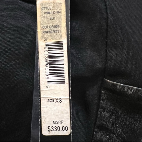 ALICE + OLIVIA Designer Leggings Black Faux Leather Side Panel Size XS NWT - Picture 8 of 11